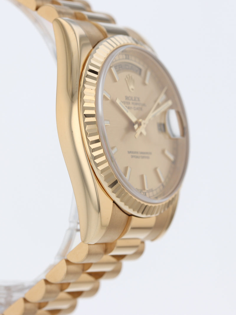 41033: Rolex 18k Yellow Gold President, Ref. 118238, Box and Card Circa 2007