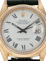 41040: Rolex 18k Yellow Gold Datejust 36, Ref. 16018, Circa 1980, Rare Buckley Dial