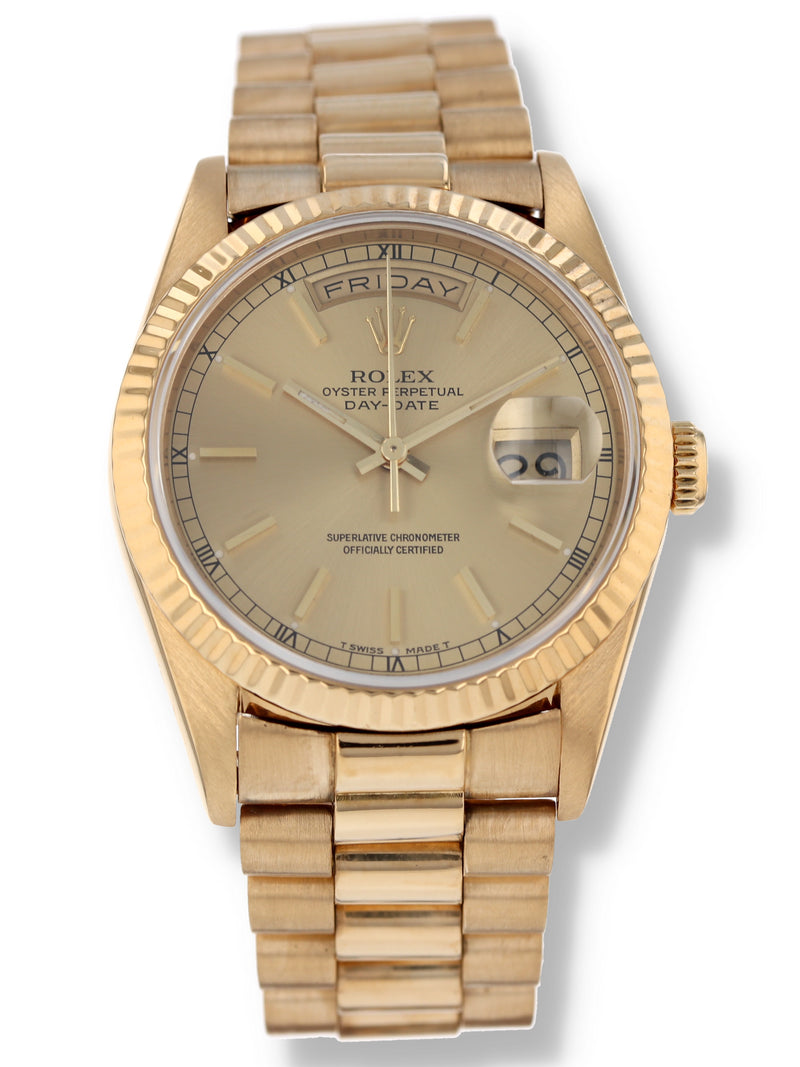 41042: Rolex 18k Yellow Gold President, Ref. 18238, Circa 1990