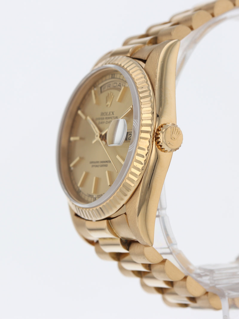 41042: Rolex 18k Yellow Gold President, Ref. 18238, Circa 1990