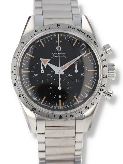 41068: Omega Omega 1957 Trilogy Speedmaster, Ref. 311.10.39.30.01.001, Box and Card