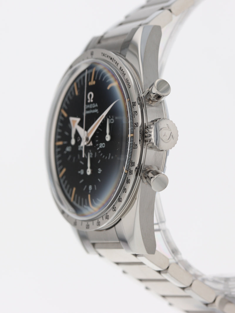 41068: Omega Omega 1957 Trilogy Speedmaster, Ref. 311.10.39.30.01.001, Box and Card