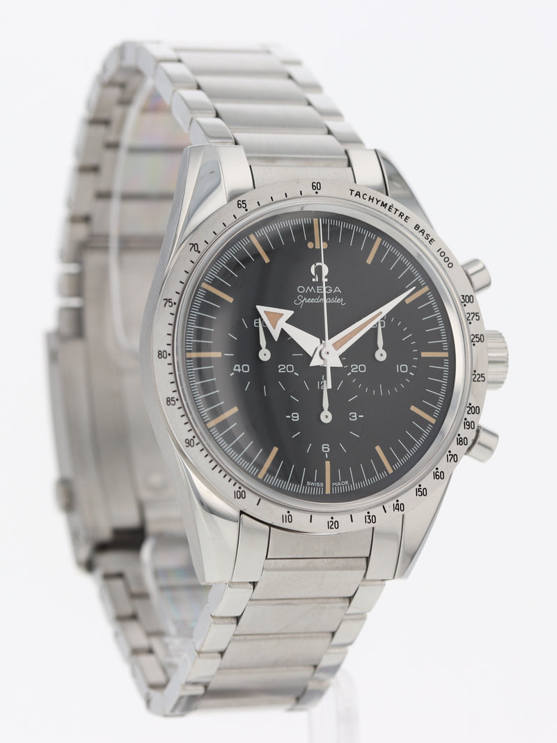 41068: Omega Omega 1957 Trilogy Speedmaster, Ref. 311.10.39.30.01.001, Box and Card