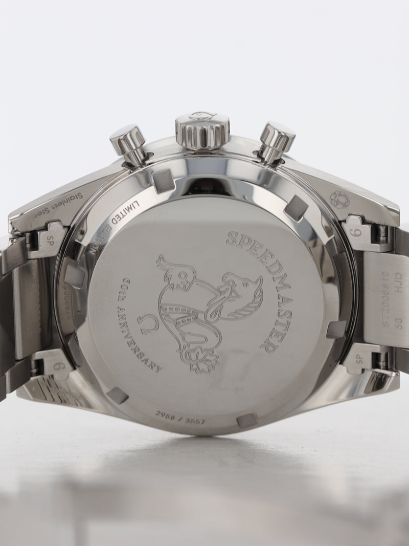 41068: Omega Omega 1957 Trilogy Speedmaster, Ref. 311.10.39.30.01.001, Box and Card