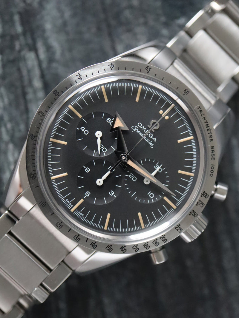 41068: Omega Omega 1957 Trilogy Speedmaster, Ref. 311.10.39.30.01.001, Box and Card