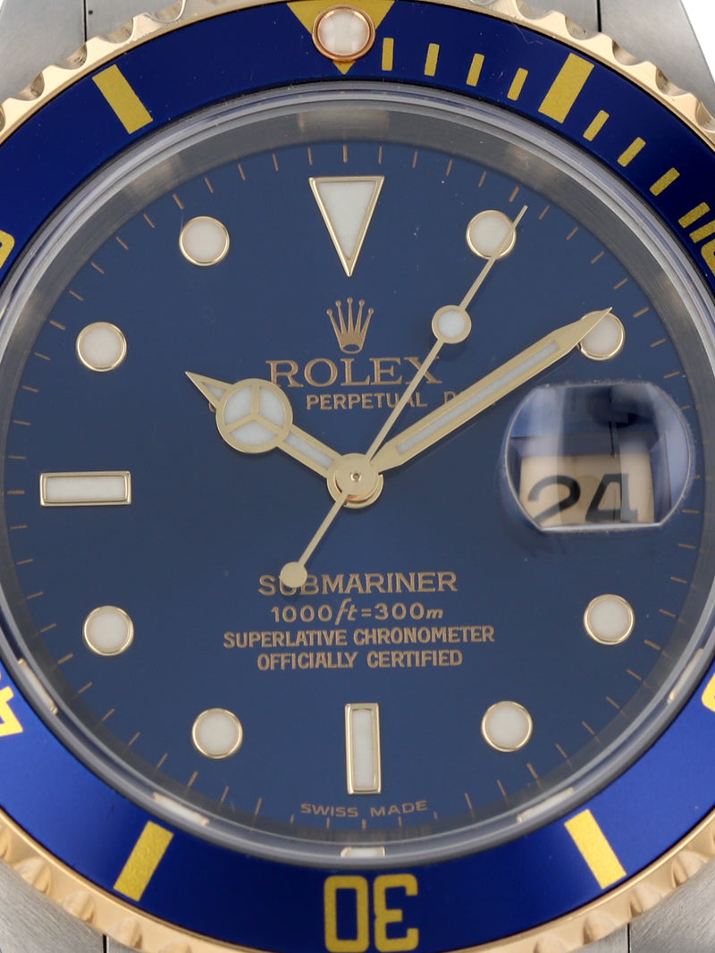 41154: Rolex Submariner 40, Ref. 16613, Box and Papers Circa 2004, Rolex Service Card