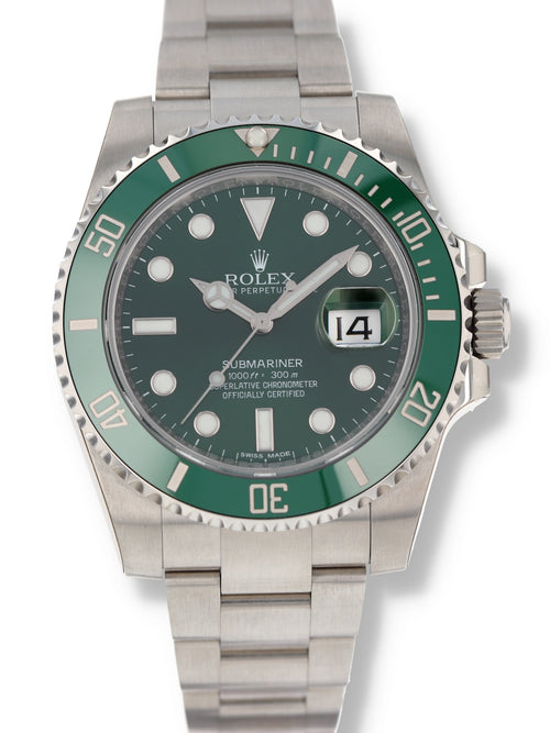 41157: Rolex Submariner "Hulk", Ref. 116610LV, Full Set 2016, NEW OLD STOCK