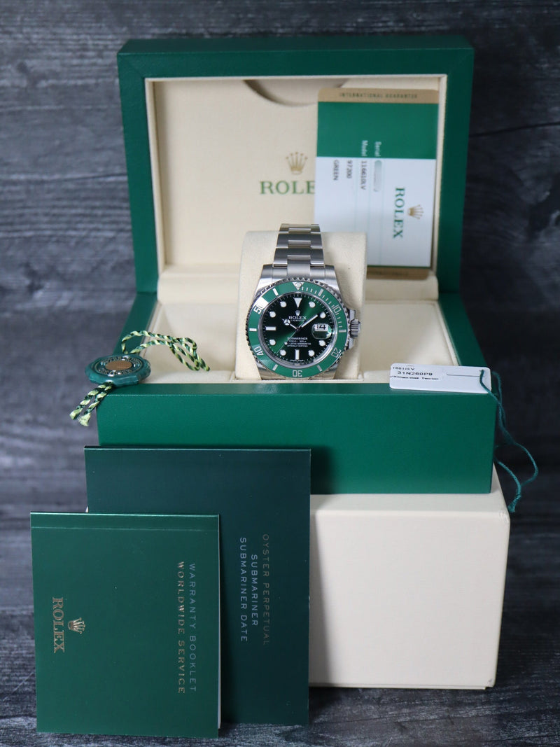 41157: Rolex Submariner "Hulk", Ref. 116610LV, Full Set 2016, NEW OLD STOCK