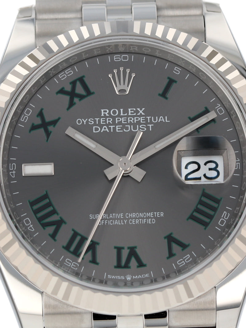 41162: Rolex Datejust 36, Ref. 126234, "Wimbledon" Dial, Full Set 2025 UNWORN