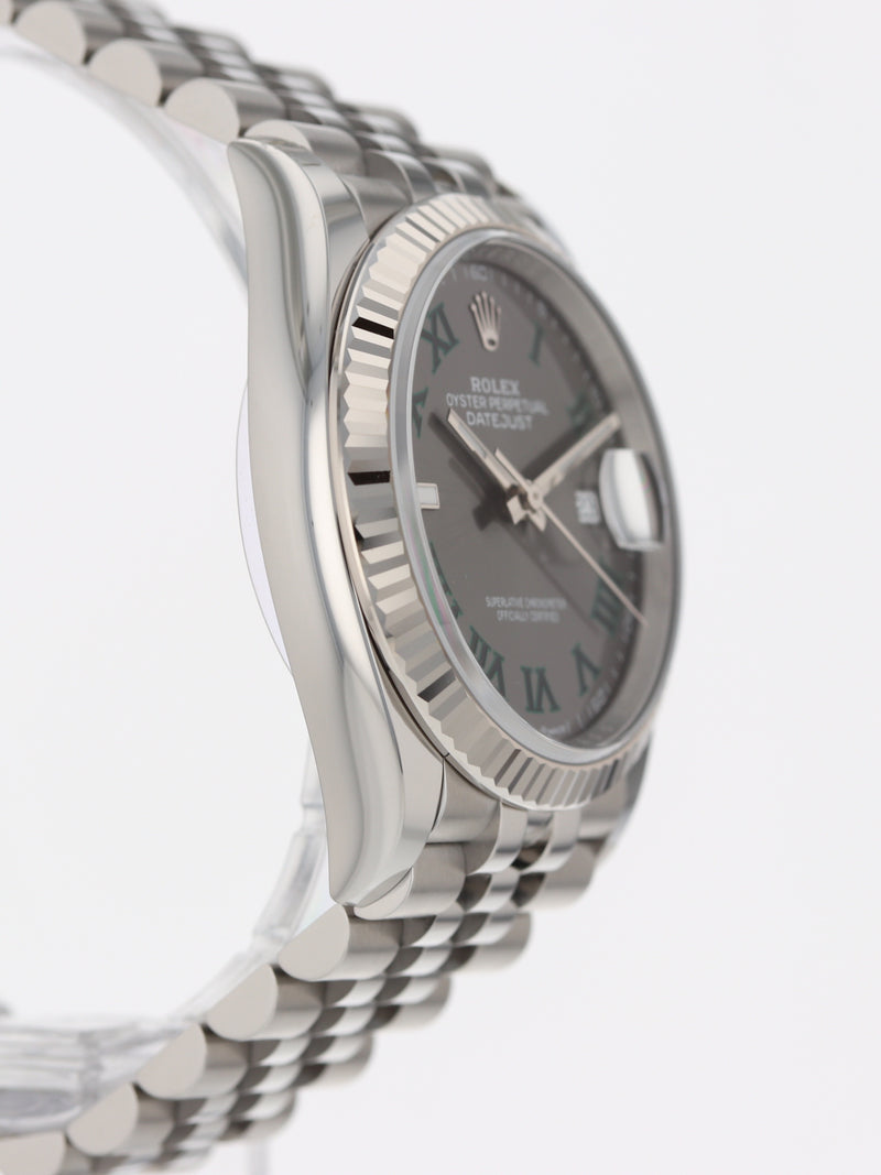 41162: Rolex Datejust 36, Ref. 126234, "Wimbledon" Dial, Full Set 2025 UNWORN