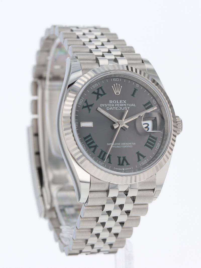 41162: Rolex Datejust 36, Ref. 126234, "Wimbledon" Dial, Full Set 2025 UNWORN