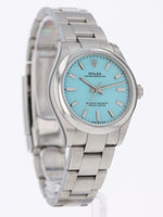 41180: Rolex Ladies Oyster Perpetual 31, Ref. 277200, Turquoise Dial, 2022 Full Set