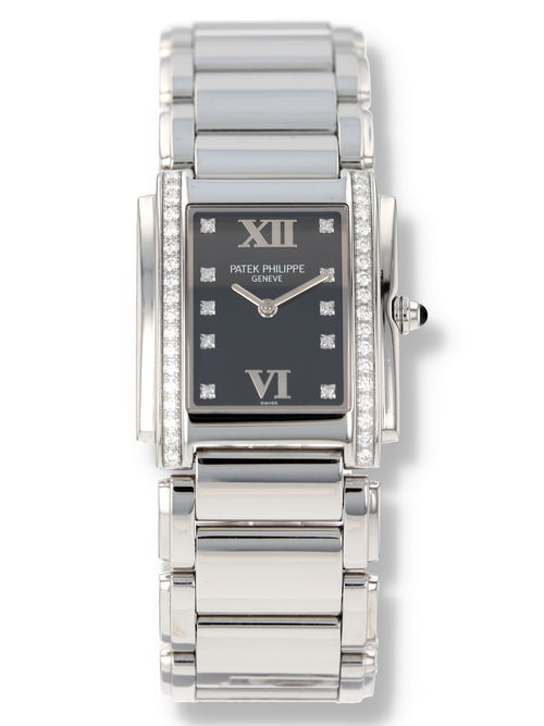 (Sold) 41170: Patek Philippe Stainless Steel Lady 24, Quartz, Ref. 4910/10A