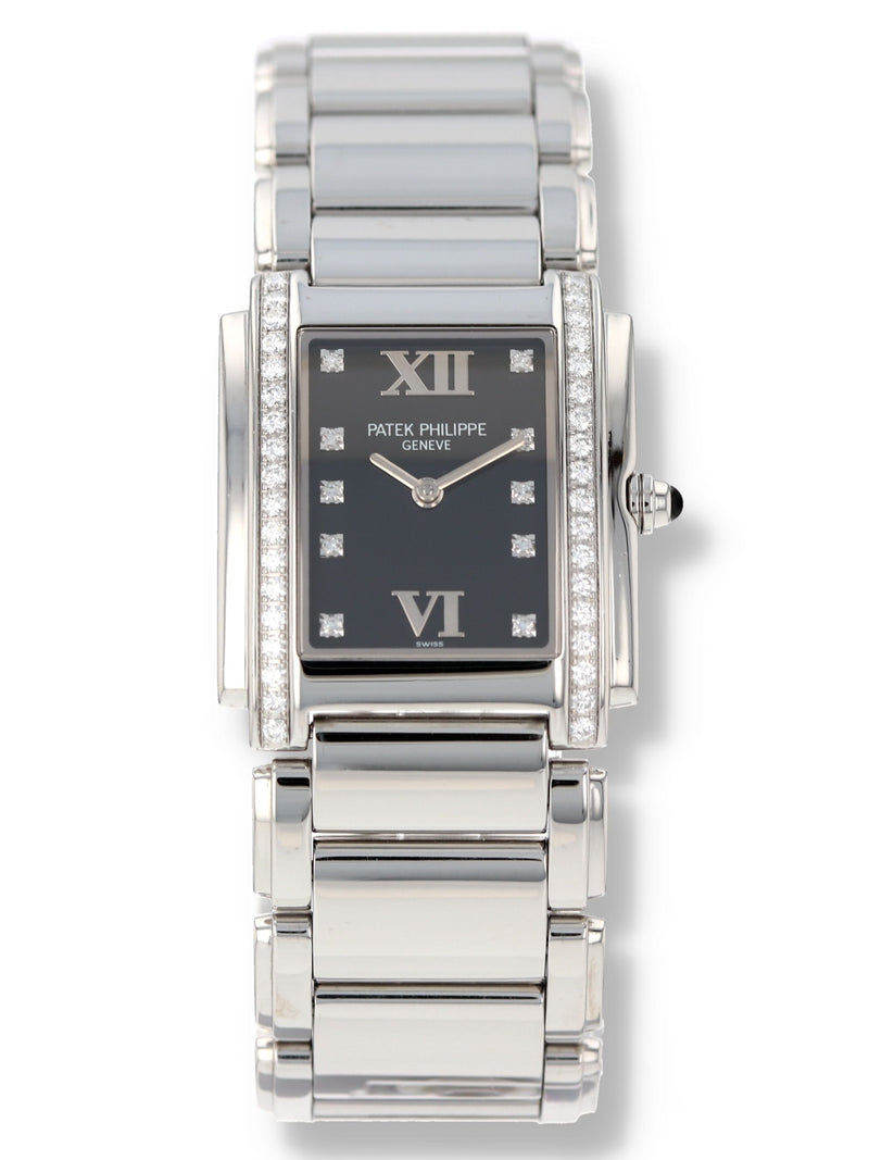 (Sold) 41170: Patek Philippe Stainless Steel Lady 24, Quartz, Ref. 4910/10A