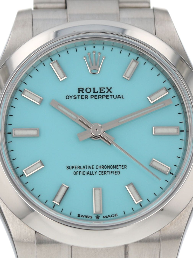 41180: Rolex Ladies Oyster Perpetual 31, Ref. 277200, Turquoise Dial, 2022 Full Set