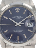 41023: Rolex Date 34mm, Ref. 15000, Box and Papers 1988