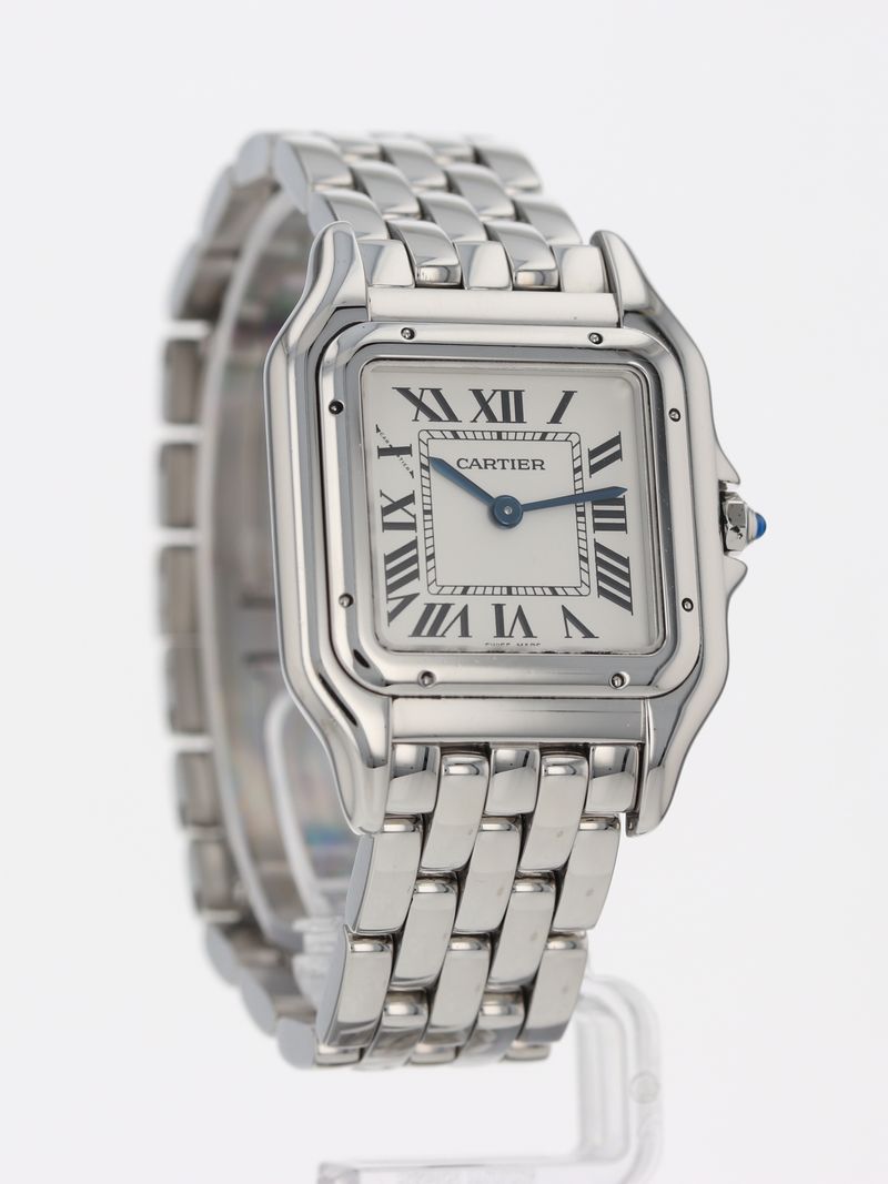 J41080: Cartier Stainless Steel Medium Panther, WSPN0007, Box and Card