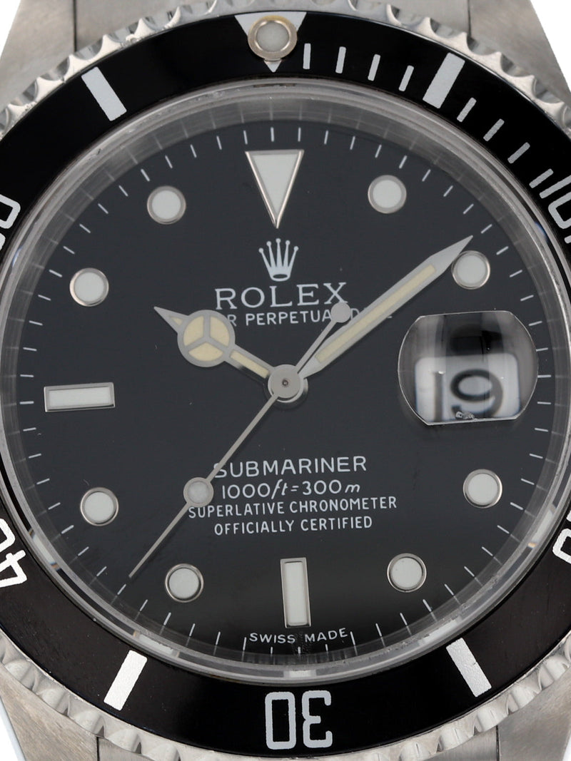 (On Hold) J39415: Rolex Submariner 40, Ref. 16610, "No Holes" Case, Circa 2005