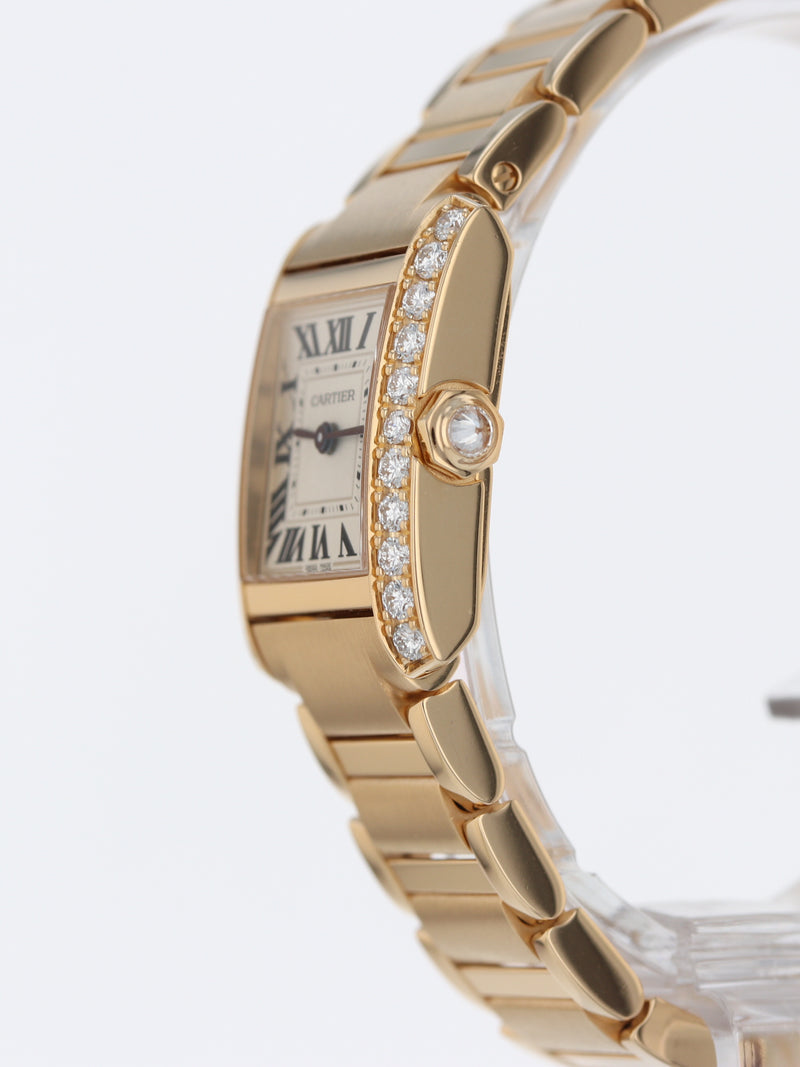 J39924: Cartier 18k Yellow Gold Ladies Tank Francaise, Quartz, Ref. WJTA0039, Box and Card