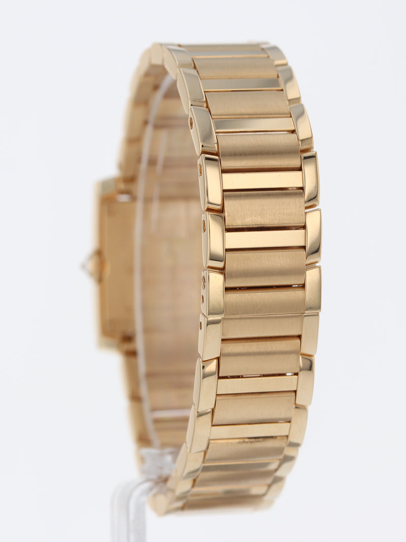 J39924: Cartier 18k Yellow Gold Ladies Tank Francaise, Quartz, Ref. WJTA0039, Box and Card