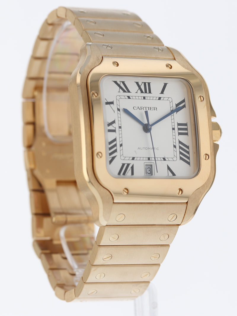 J40432: Cartier 18k Yellow Gold Large Santos, Automatic, Ref. WGSA0029, Box and 2024 Card