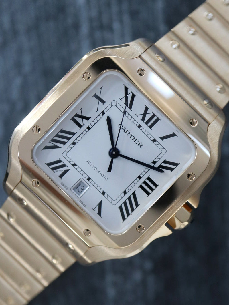 J40432: Cartier 18k Yellow Gold Large Santos, Automatic, Ref. WGSA0029, Box and 2024 Card