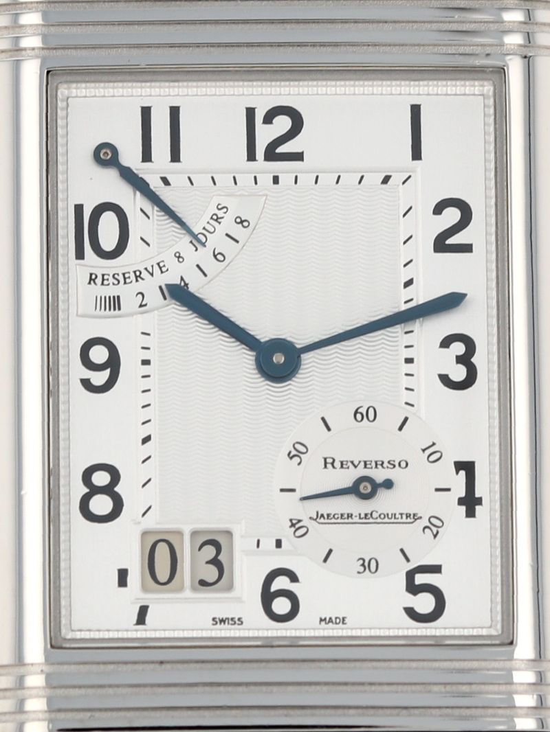 40820: Jaeger LeCoultre Reverso Grande Date 8 Days, Ref. Q3008420. Box and Booklets