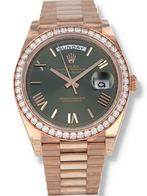 M41220: Rolex 18k Rose Gold Day-Date 40, Ref. 228345RBR, 2022 Full Set