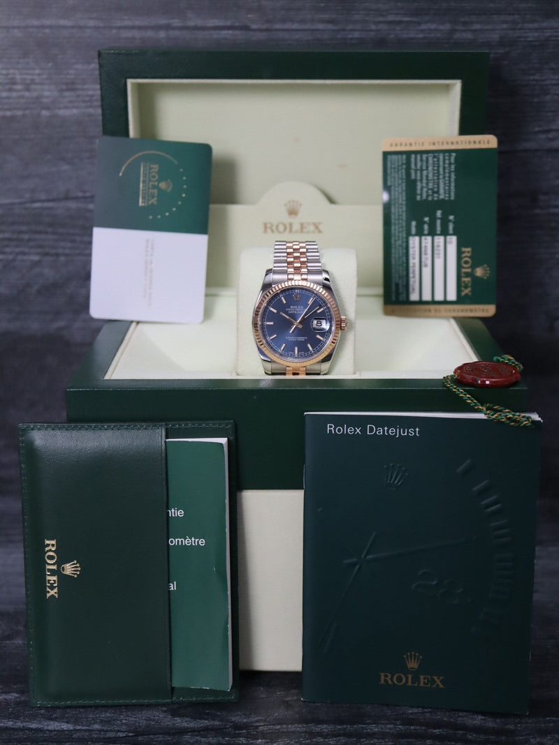 41225: Rolex Datejust 36, Ref. 116231, Rolex Box and 2011 Card, 2025 Service Card