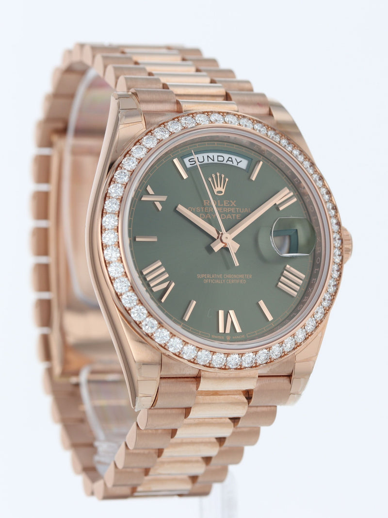M41220: Rolex 18k Rose Gold Day-Date 40, Ref. 228345RBR, 2022 Full Set