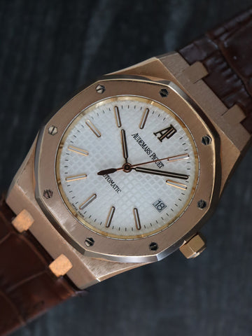 M38620 Audemars Piguet 18k Rose Gold Royal Oak Ref. 15300OR Box and Paul Duggan Fine Watches