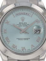 J38646: Rolex Platinum Day-Date 41, Ref. 218206, Box + Service Card