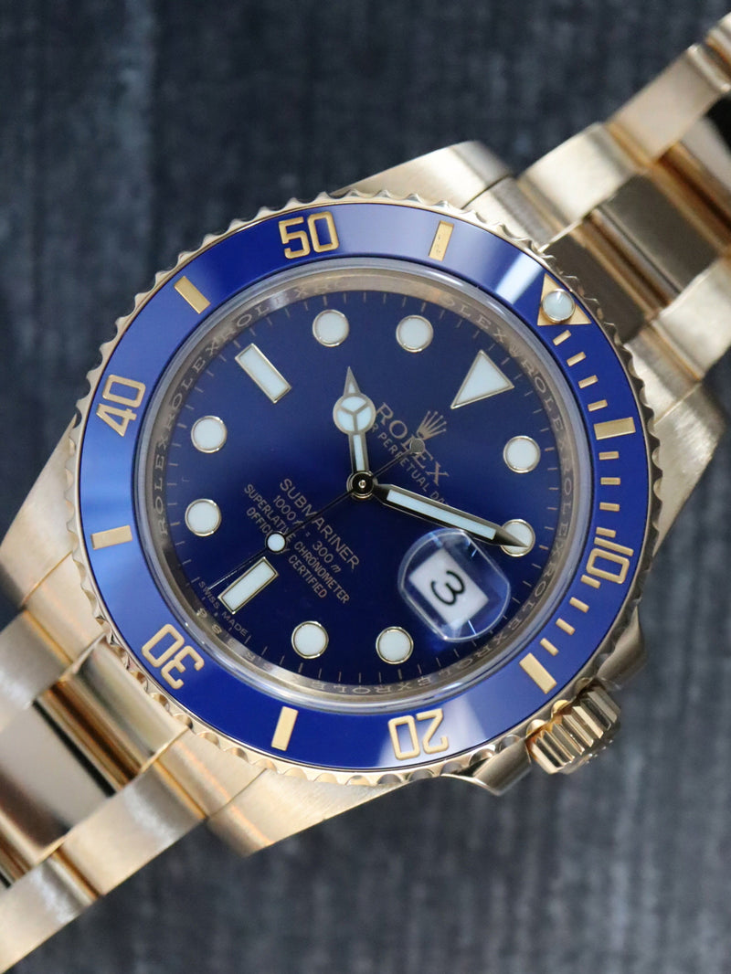 M38701: Rolex 18k Yellow Gold Submariner 40, Ref. 116618LB, Box 20 – Paul Duggan Fine Watches