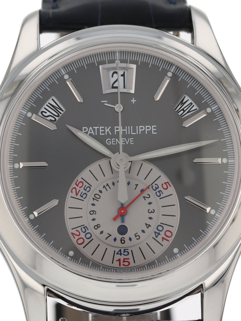 38736: Patek Philippe Platinum Annual Calendar Chronograph, Ref. 5960P, Box and Papers 2007
