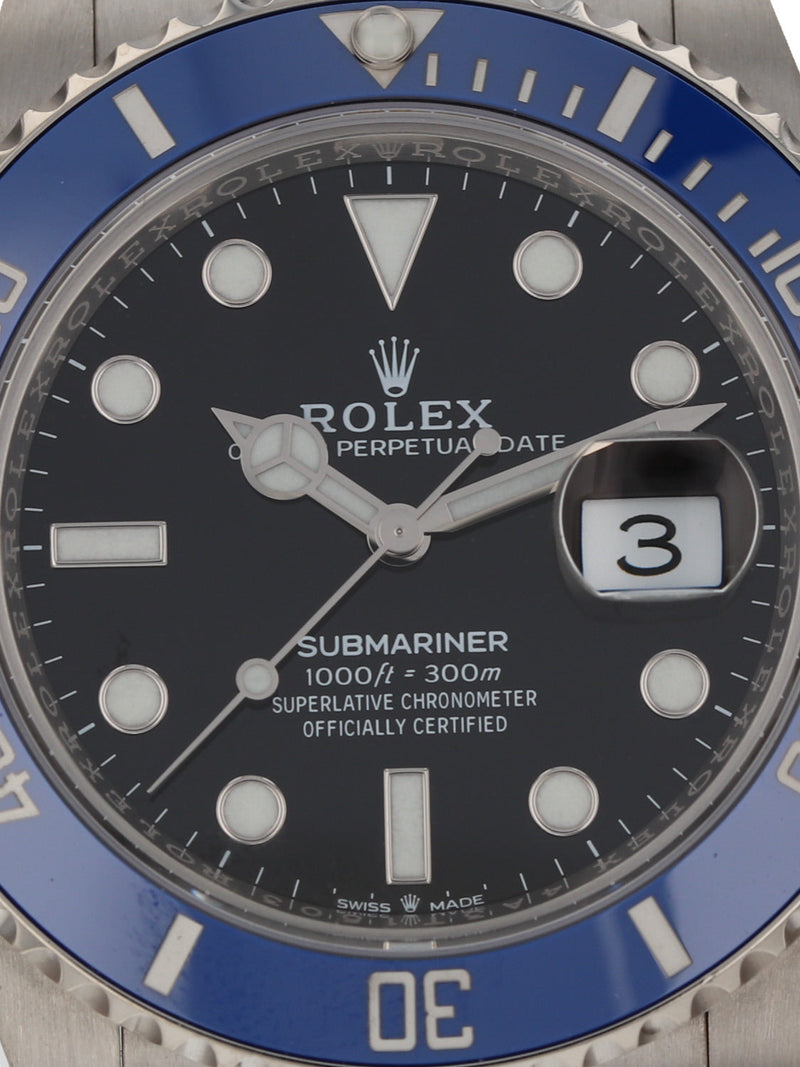 38751: Rolex 18k White Gold Submariner 41, Ref. 126619LB, 2021 Full Set