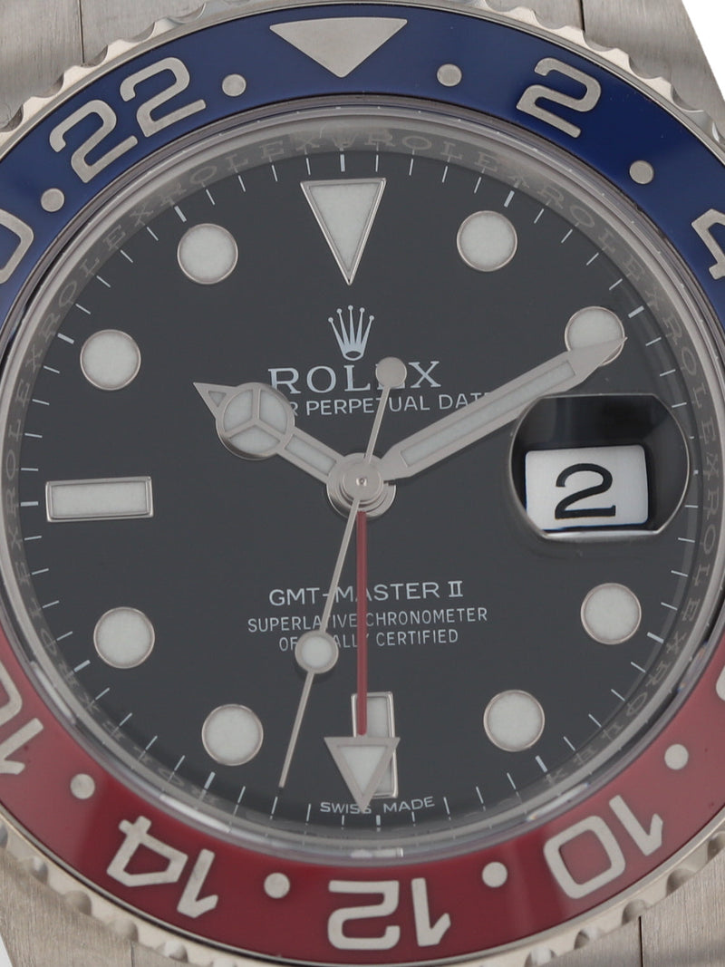 M39263: Rolex 18k White Gold GMT-Master II "Pepsi", Ref. 116719BLRO, 2014 Full Set