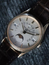 M39535: Patek Philippe 18k Retrograde Perpetual Calendar, Ref. 5050J, Patek box and Tiffany papers. Full 2023 Factory Service