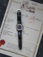 M39570: Patek Philippe Platinum World Time, automatic, Ref. 5110P, Box and Archives