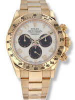 M39728: Rolex 18k Yellow Gold Daytona, Ref. 116528, Box and 2013 Card "Panda Racing Dial"