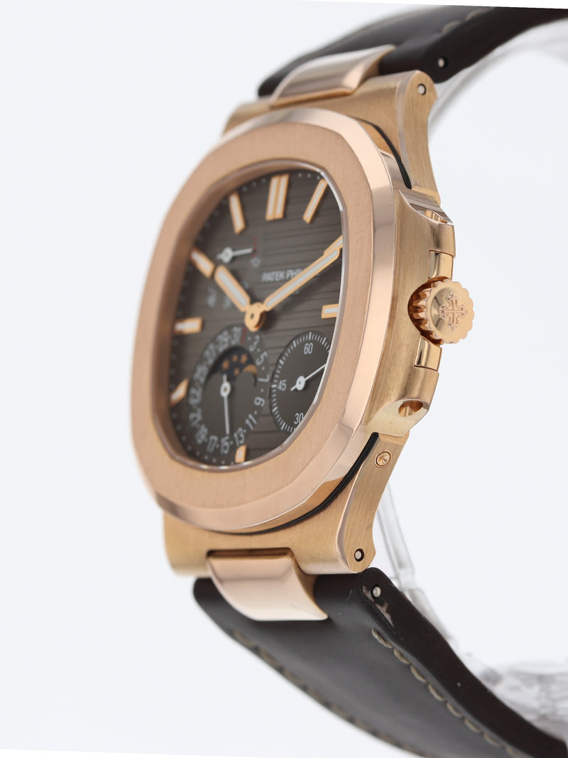 M39743: Patek Philippe 18k Rose Gold Nautilus, Ref. 5712R, Box and Papers 2012