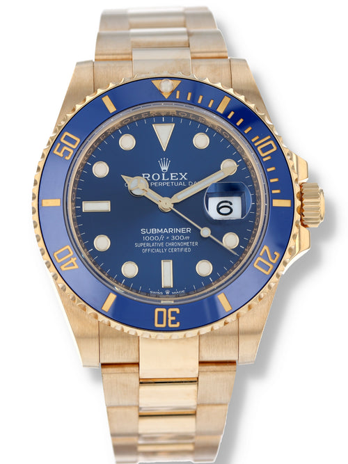 M39898: Rolex 18k Yellow Gold Submariner 41, Ref. 126618LB, Blue Dial