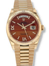 M40426: Rolex 18k Yellow Gold Day-Date, "Carnelian" Dial, Ref. 128238, 2023 Full Set