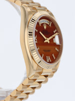 M40426: Rolex 18k Yellow Gold Day-Date, "Carnelian" Dial, Ref. 128238, 2023 Full Set Like New