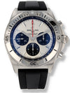 M40478: Breitling Chronomat B01 42, Ref. AB0134101G1A1, Box and Booklet, Unworn Steel Bracelet