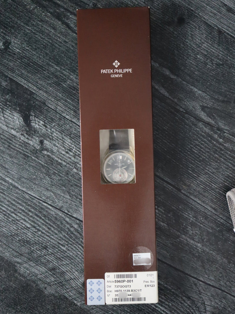 M40621: Patek Philippe Platinum Annual Calendar, Ref. 5960P, Box and 2010 Papers SEALED UNWORN