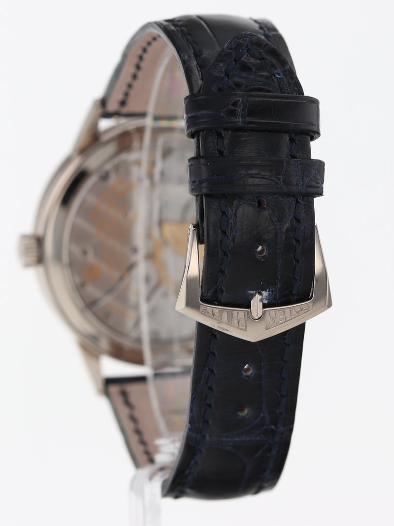 M40782: Patek 18k White Gold Annual Calendar Regulator, Ref. 5235G, Box and 2015 Papers