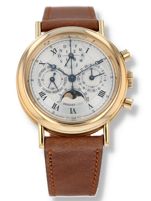 M41034: Breguet 18k Classique Perpetual Calendar Chronograph, Ref. 3617, Box and Papers