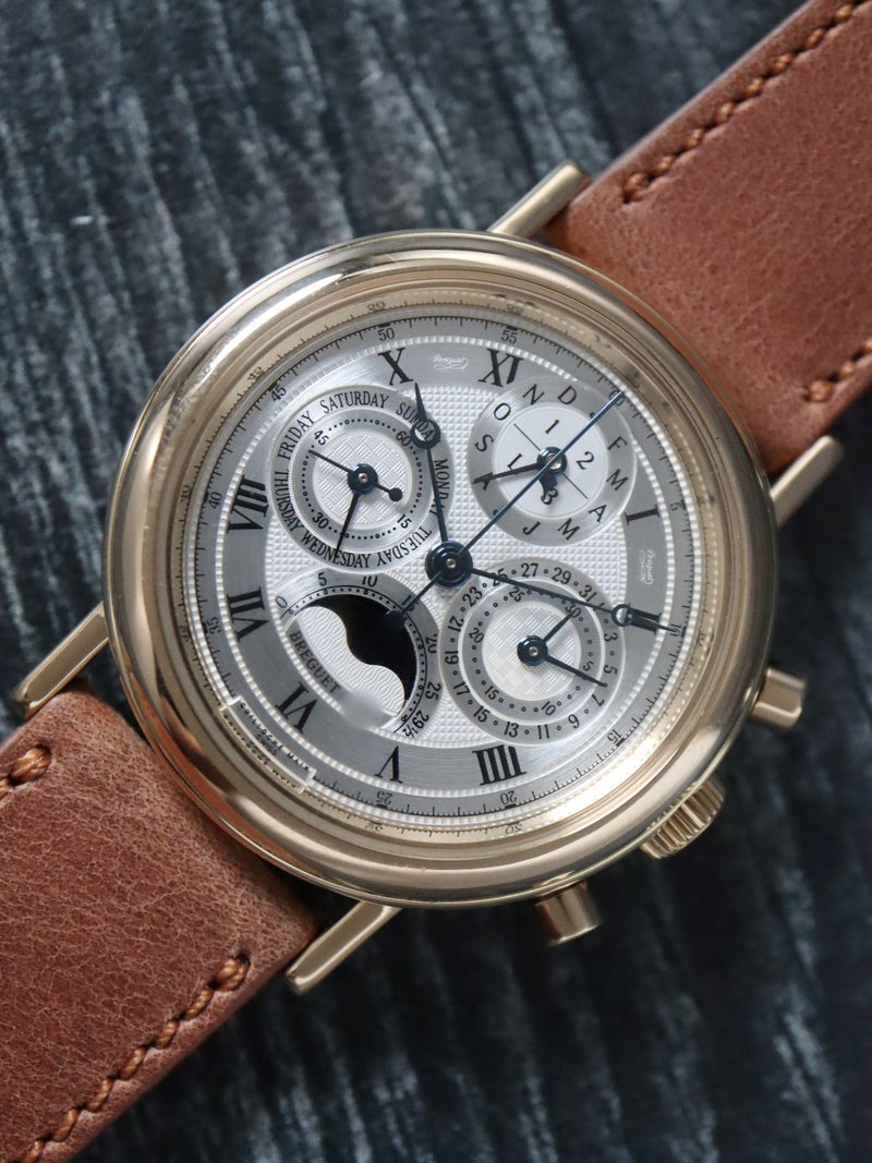 M41034: Breguet 18k Classique Perpetual Calendar Chronograph, Ref. 3617, Box and Papers