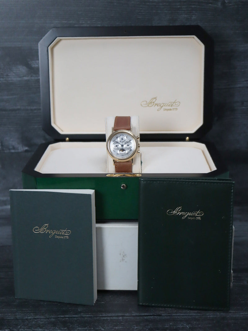 M41034: Breguet 18k Classique Perpetual Calendar Chronograph, Ref. 3617, Box and Papers