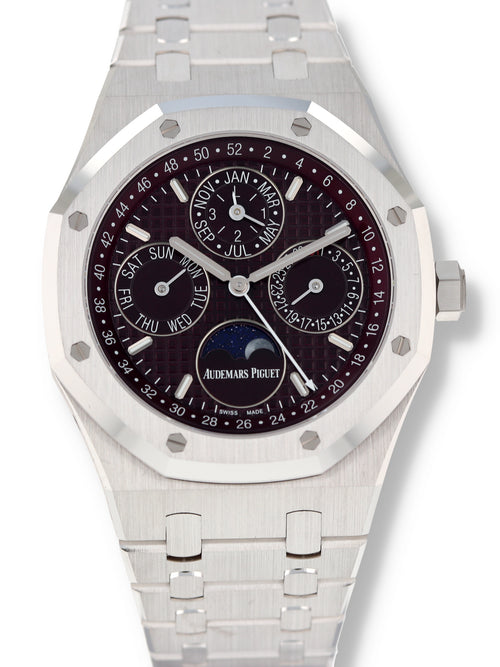 M41246: Audemars Piguet 18k White Gold Royal Oak Perpetual Calendar "Qatar", Ref, 26574BC, Box and Card LIKE NEW
